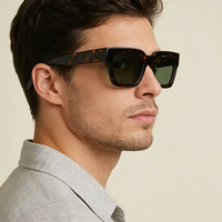 Lunettes de soleil carrées en acétate polarisées UV400 à branches épaisses, pour le commerce transfrontalier