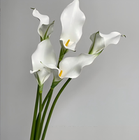 YC Fleurs artificielles Calla Lily à longues tiges, toucher réaliste, double pétales délicats, en plastique PU, pour la décoration de la maison, les mariages, Noël, les vases