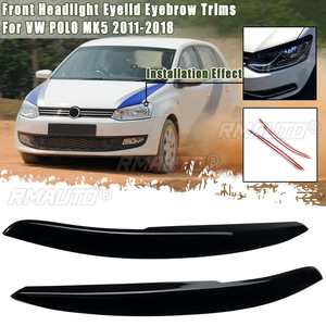 1 Par de Cubiertas Decorativas para Faros Delanteros de Coche, Adhesivos de ABS para Cejas de Faros, para VW POLO MK5 2011 2012 2013 2014-2018, Accesorios de Estilo para Coche - Product Image 5