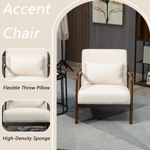 Modern Style One-Seater Indoor Wooden Armchair with PU Easy Assembly <strong>Reading</strong> <strong>Chair</strong> for Home Bedroom Dining or Office Use - Product Image 2