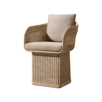 Ensemble de canapé et chaises de salle à manger en rotin d'extérieur, design moderne, structure métallique, imperméable, protection solaire, 2 places, villa, jardin, hôtel, terrasse