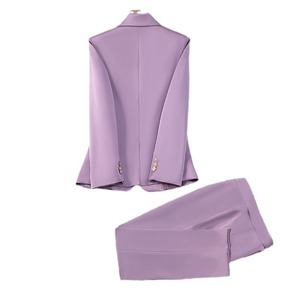 Women's Purple Satin Blazer Full Sleeve Anti-Wrinkle Elegant Suit Jacket For Petite Figures - Product Image 5
