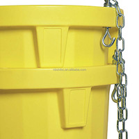 Goulotte de vidage industrielle pour déchets et débris, empilable, déchargeur vertical cylindrique avec crochets et chaînes