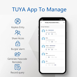 Cerradura Inteligente Estilo Europeo EY-608, APP+SDK+Aplicación Tuya+Huellas Dactilares+Contraseña+Tarjeta+Llave, Desbloqueo WIFI en la Nube, Aleación de Aluminio y Acero - Product Image 5