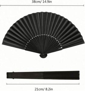 Petit éventail pliant chinois japonais vintage en plastique pour l'été, la plage, la décoration, les mariages et les fêtes (bleu clair) - Product Image 3