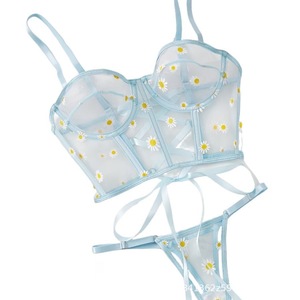 Ensemble de lingerie sexy en maille transparente pour femmes matures, dentelle florale Daisy, corset sensuel, lingerie mignonne en 2 pièces - Product Image 5