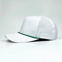 Gorra Deportiva Verde con Cuerda Blanca, 5 Paneles, Ajustable, para Uso en Exteriores, Primavera/Verano, Estilo Casual, Unisex, Adulto