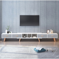 Meuble TV extensible en bois YQ Forever Simple et Moderne pour salon, avec table basse intégrée