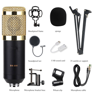 Jingying Karaoke Podcast Grabación Transmisión en vivo Profesional <span class=keywords><strong>PC</strong></span> V8S Juego de tarjetas de sonido, BM800 Mic Studio Micrófono de condensador - Product Image 4