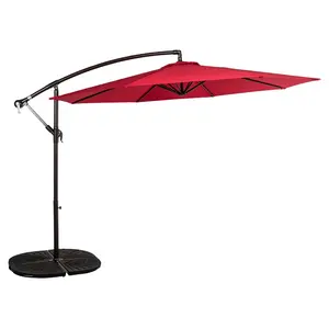 10英尺偏置悬臂悬挂式香蕉天井伞独立式户外遮阳伞可调节市场伞促销