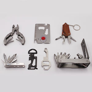 <span class=keywords><strong>Porte</strong></span>-clés en acier inoxydable 8 en 1 pour vélo, outil de poche laser, règle, clé, tournevis, coupe-boîte, ouvre-bouteille, tendance - Product Image 6