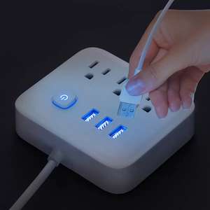 Hot Selling 10a Power Strip <span class=keywords><strong>3</strong></span> Ac <span class=keywords><strong>3</strong></span>-Outlet Overspanningsbeveiliging Nfc Usb <span class=keywords><strong>2</strong></span> Poorten Netwerkuitbreidingskaart Etl Fcc Voor - Product Image 5