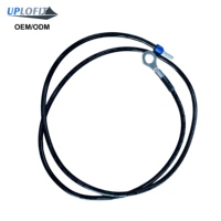 Câble d'alimentation industriel 10AWG THHN en cuivre toronné pour contrôleur de batterie, 36 po (910 mm), blanc/noir, avec bornes à anneaux, 600 V