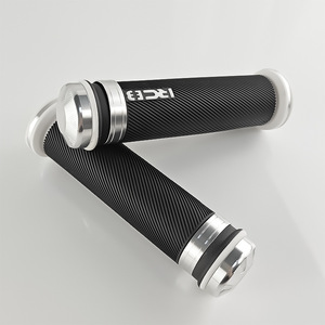 Puños de manillar para motocicleta Qiangye, negros con tapas de extremo en rojo, azul y dorado, para motocicletas todoterreno y vehículos eléctricos. - Product Image 2