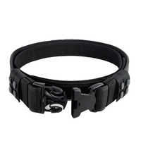 Ceinture tactique vintage en nylon et polyester de haute qualité, 2 pouces, haute résistance, tissu confortable, style de combat, noir
