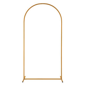 Arco de Boda de Hierro Dorado de 100 cm de Alto x 200 cm de Ancho con Clavos para el Suelo para Ceremonias y Fiestas al Aire Libre en el Jardín - Product Image 1