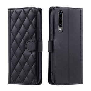Étui en cuir de luxe Diamond Design <span class=keywords><strong>avec</strong></span> lanière porte-cartes pour étui de téléphone <span class=keywords><strong>Huawei</strong></span> <span class=keywords><strong>P30</strong></span> <span class=keywords><strong>avec</strong></span> portefeuille - Product Image 1