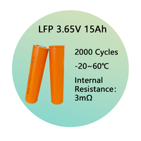 Batterie LiFePO4 15Ah 3.6V haute capacité, format cylindrique 32140, haute densité de puissance, stabilité thermique supérieure, durée de vie de 2000 cycles