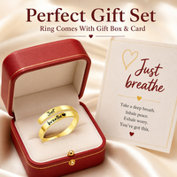 Anillo Ajustable Personalizado con Grabado, Anillo Apilable de Acero Inoxidable con Mensaje Inspirador para Regalo de Amistad o Aniversario