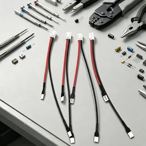 2P 白色 JST 连接器线束 红黑硅胶线，带镀锡端子，用于锂电池电源连接线 - Product Image 6