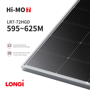 Panel Solar Longi Solar Energy Hi-MO7 LR7-72HGD 585-620M 610W 615W Tipo N Topcon de Silicio Monocristalino Dual de 610W 615W en Stock - Product Image 3