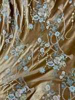 Automne hiver velours Sequin brodé tissu nouveau Style chinois gilet tissu perle Tube broderie Style Cheongsam tissu