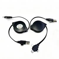 Cable USB Retráctil de Carga Rápida con Logotipo Personalizado de Fábrica, Cable Multicargador 6 en 1 de 5V 2A