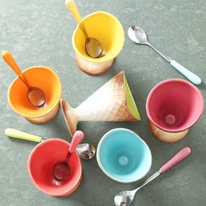 Ustom-cuenco de porcelana de alta calidad con forma clásica, cuenco decorativo de cerámica para postre y helado - Product Image 6