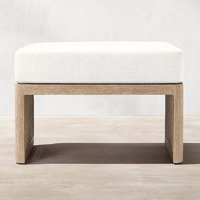 Ensemble de canapés d'extérieur en teck au design contemporain avec table basse, ensemble de meubles de jardin pour hôtel, villa