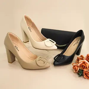 2024 женские дизайнерские туфли с острым носком Sapatos, женская обувь с пряжкой, женские массивные женские туфли на высоком каблуке