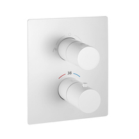 Ensemble de douche thermostatique à deux fonctions, design moderne, finition brossée, corps en cuivre, finition bronze, pour villa