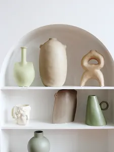Custom Living Room Large Morandi Modern Nordic Style Matte Colorful Flower Ceramic Vase For Wedding Home Decor