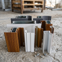 Bénin aluminium extrusion armoires de cuisine garde-robe cadre porte en verre et fenêtres anodisé grain de bois profilé en aluminium