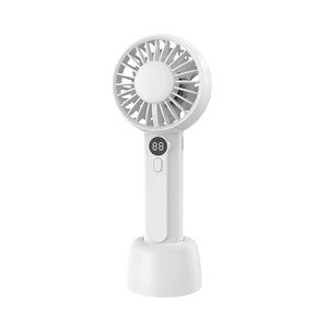 Portable Mini <b>Fan</b> Rechargeable Digital Display USB <b>Handheld</b> <b>Fan</b> With Three Speeds Quiet Operation White - Product Image 5