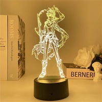 Lampe de Table de veilleuse 3D de jeu Genshin Impact Anime