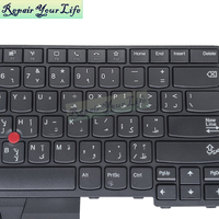 Clavier d'ordinateur portable AR Trackpoint arabe pour Lenovo ThinkPad L14 Gen1 L14 Gen 1 L14 Gen2 L14 Gen 2 L14 2020 SN20W67513-E1 Nouveau Noir
