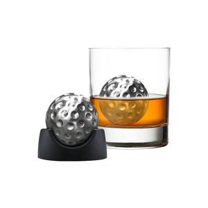 Pierres de vin de glace en acier inoxydable en forme de boule de golf Ensemble de refroidissement 2 cubes de roches pour whisky <span class=keywords><strong>Bourbon</strong></span> Vodka - Product Image 3