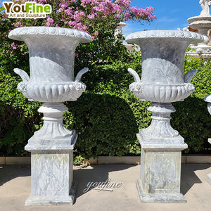 <span class=keywords><strong>Grand</strong></span> vase en marbre <span class=keywords><strong>blanc</strong></span> décoratif fait à la main en gros - Product Image 2