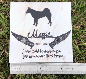 Personalizzato Inciso Ardesia Piatto Della Resina di Pietra Del Cuore Pet Memoriale Grave Marcatore Placca - Product Image 4