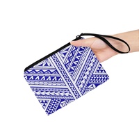 Porte-monnaie décontracté unisexe personnalisable avec impression Tiare Hawaï et perles, petit portefeuille portable à fermeture éclair pour le shopping