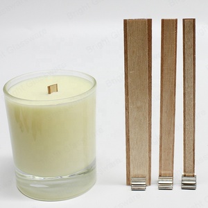 Prêt à expédier Faible MOQ Écologique Bougie à mèche en bois à double couche sans fumée à haute flamme avec base en métal - Product Image 2