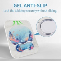 Ensemble de tapis de souris en gel de silicone transparent avec repose-poignet, logo personnalisé en couleur, impression UV, design Kawaii en cristal pour le bureau et la maison - Sanxing
