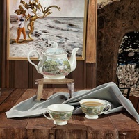 Service à thé et à café en porcelaine vintage, vaisselle en céramique écologique, design rétro, emballage cadeau en gros