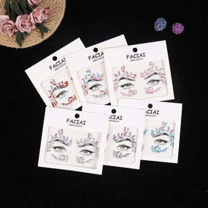 <span class=keywords><strong>Tatouage</strong></span> temporaire pour femmes bijoux de visage strass diamant cristal autocollant pour fête beauté maquillage puissance brillant Look - Product Image 3