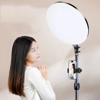 Lampe LED de table ronde de 10 pouces pour diffusion en direct sur smartphone, éclairage d'appoint pour vidéoconférence, beauté et photographie professionnelle