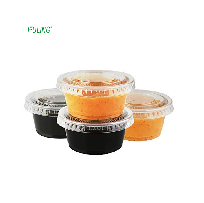 Одноразовые прозрачные пластиковые контейнеры с крышками для соуса, 0,75, 1, 4, 5,5, 2 унции