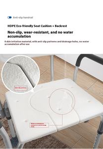 Silla con inodoro 4 en 1 de alta resistencia, capacidad de 400 libras, cómoda acolchada ajustable para cabecera, brazo trasero para baño, silla con inodoro médico - Product Image 5