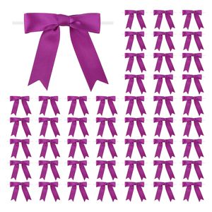 3 pouces de ruban de satin <span class=keywords><strong>rose</strong></span>, nœud torsadé, nœuds préfabriqués pour bouteille de vin, sacs de faveur pour bricolage et rubans cadeaux. - Product Image 5