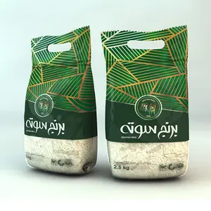 Großhandels preis Benutzer definierte Größe Biologisch abbaubare Indien Basmati Pack Gewürz Reis Teebeutel Getränke beutel In Plastiktüte von 1kg 2kg und 5kg