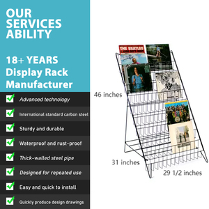 Floor Standing Folding Magazine Display <strong>Racks</strong> 120 LPs <strong>Record</strong> Storage <strong>Rack</strong> - Product Image 4